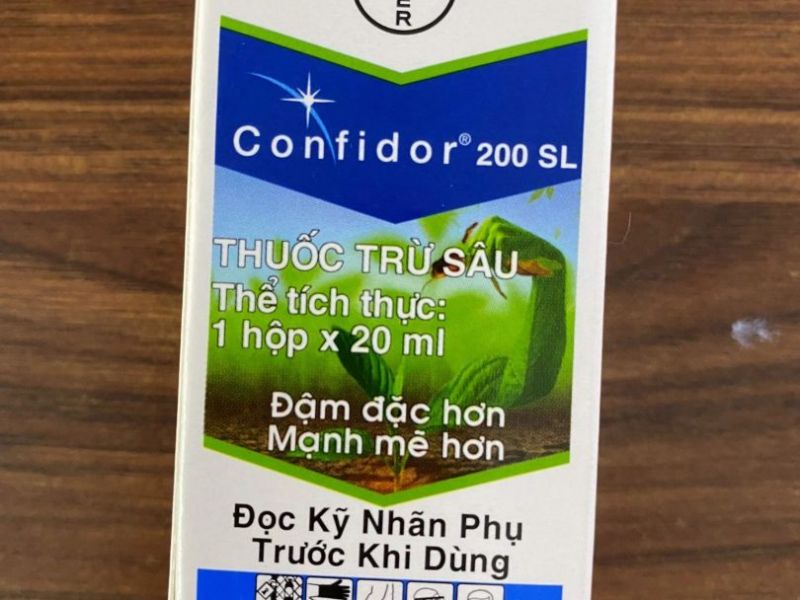 Confidor 200SL chai 20ml Phòng trừ bọ trĩ, rầy nâu, sâu vẽ bùa, côn trùng chích hút